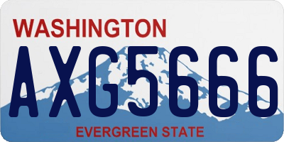 WA license plate AXG5666