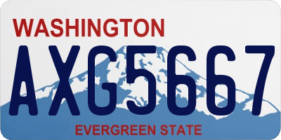 WA license plate AXG5667