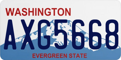 WA license plate AXG5668