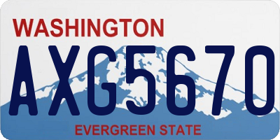 WA license plate AXG5670