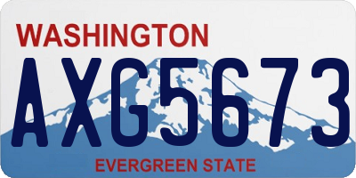 WA license plate AXG5673