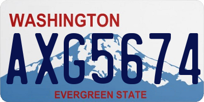 WA license plate AXG5674