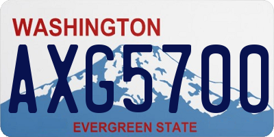 WA license plate AXG5700