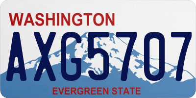 WA license plate AXG5707