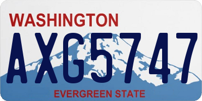 WA license plate AXG5747
