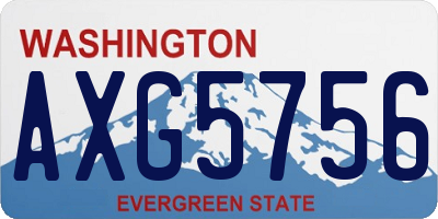 WA license plate AXG5756