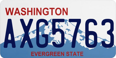 WA license plate AXG5763