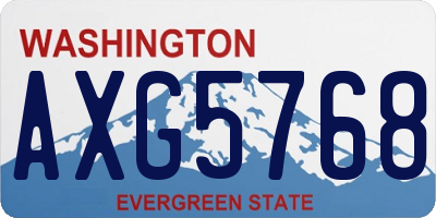 WA license plate AXG5768