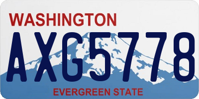 WA license plate AXG5778