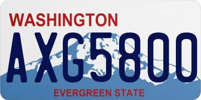 WA license plate AXG5800
