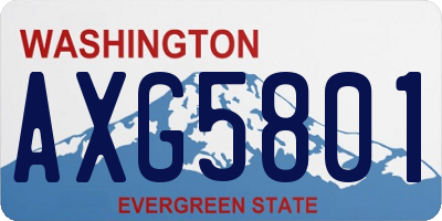 WA license plate AXG5801