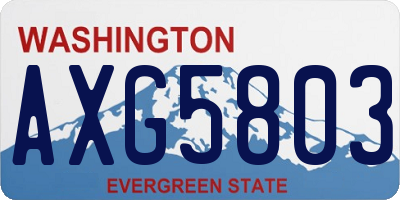WA license plate AXG5803
