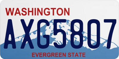 WA license plate AXG5807