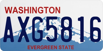 WA license plate AXG5816