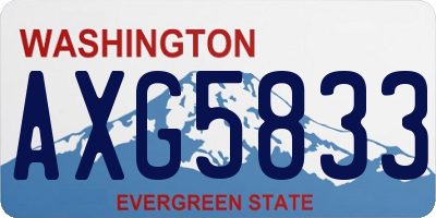 WA license plate AXG5833