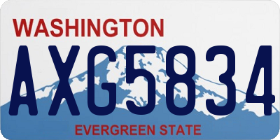 WA license plate AXG5834