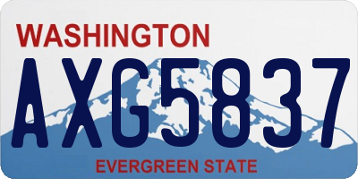 WA license plate AXG5837
