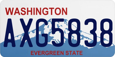 WA license plate AXG5838