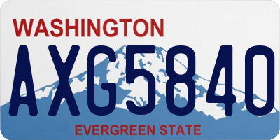 WA license plate AXG5840