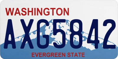 WA license plate AXG5842