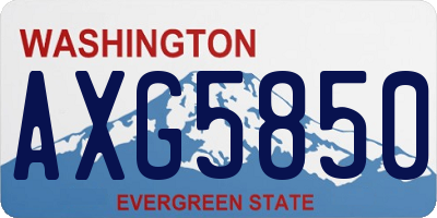 WA license plate AXG5850