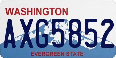 WA license plate AXG5852