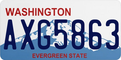WA license plate AXG5863