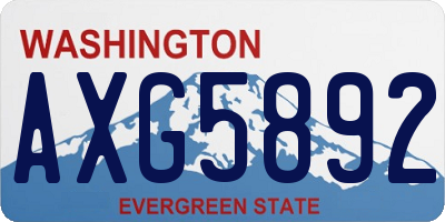 WA license plate AXG5892