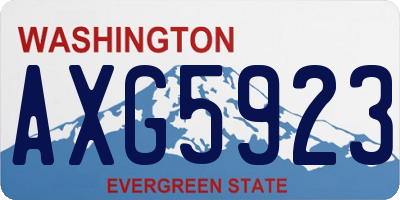 WA license plate AXG5923