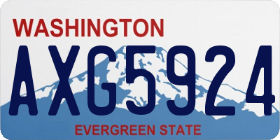 WA license plate AXG5924