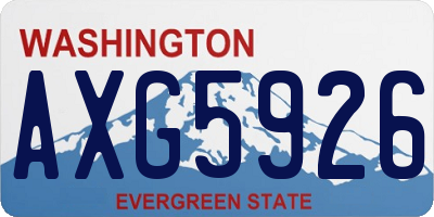 WA license plate AXG5926