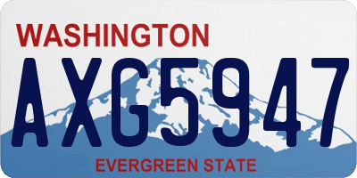 WA license plate AXG5947
