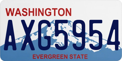 WA license plate AXG5954