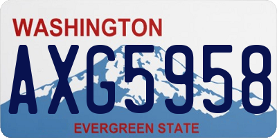 WA license plate AXG5958
