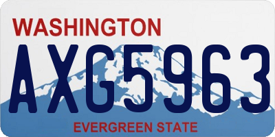 WA license plate AXG5963