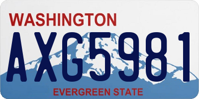 WA license plate AXG5981