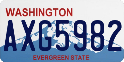 WA license plate AXG5982