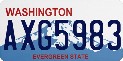 WA license plate AXG5983