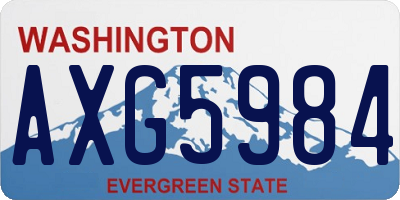 WA license plate AXG5984
