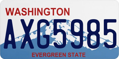 WA license plate AXG5985