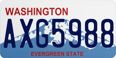WA license plate AXG5988