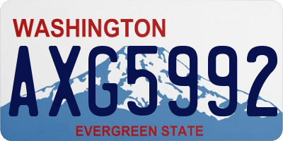 WA license plate AXG5992