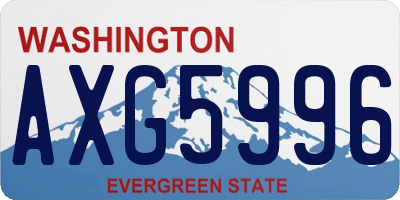 WA license plate AXG5996