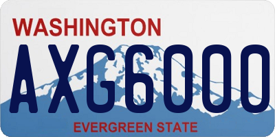 WA license plate AXG6000