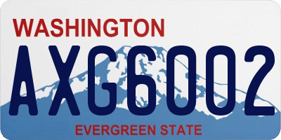 WA license plate AXG6002