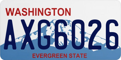 WA license plate AXG6026