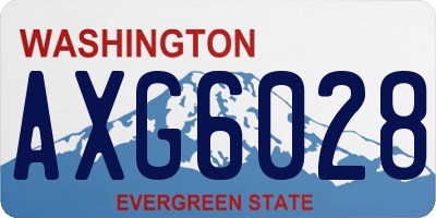 WA license plate AXG6028