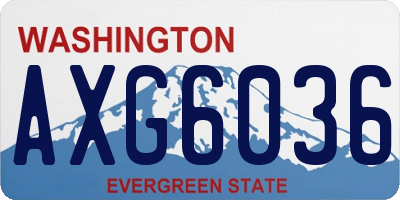WA license plate AXG6036