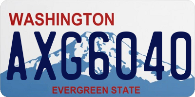 WA license plate AXG6040