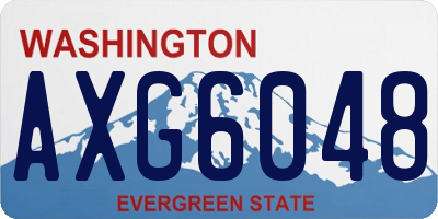 WA license plate AXG6048